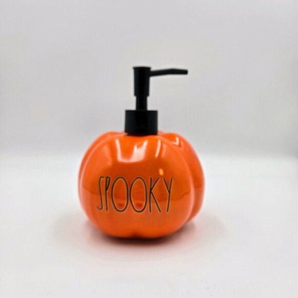 Rae Dunn Halloween Spooky Soap Lotion Dispenser Orange Pumpkin Read - Picture 2 of 9